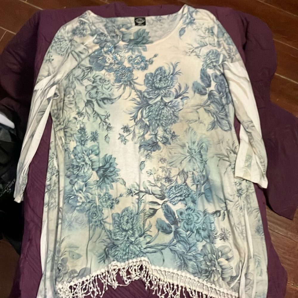 2XL CALSTYLE Blue Blouse